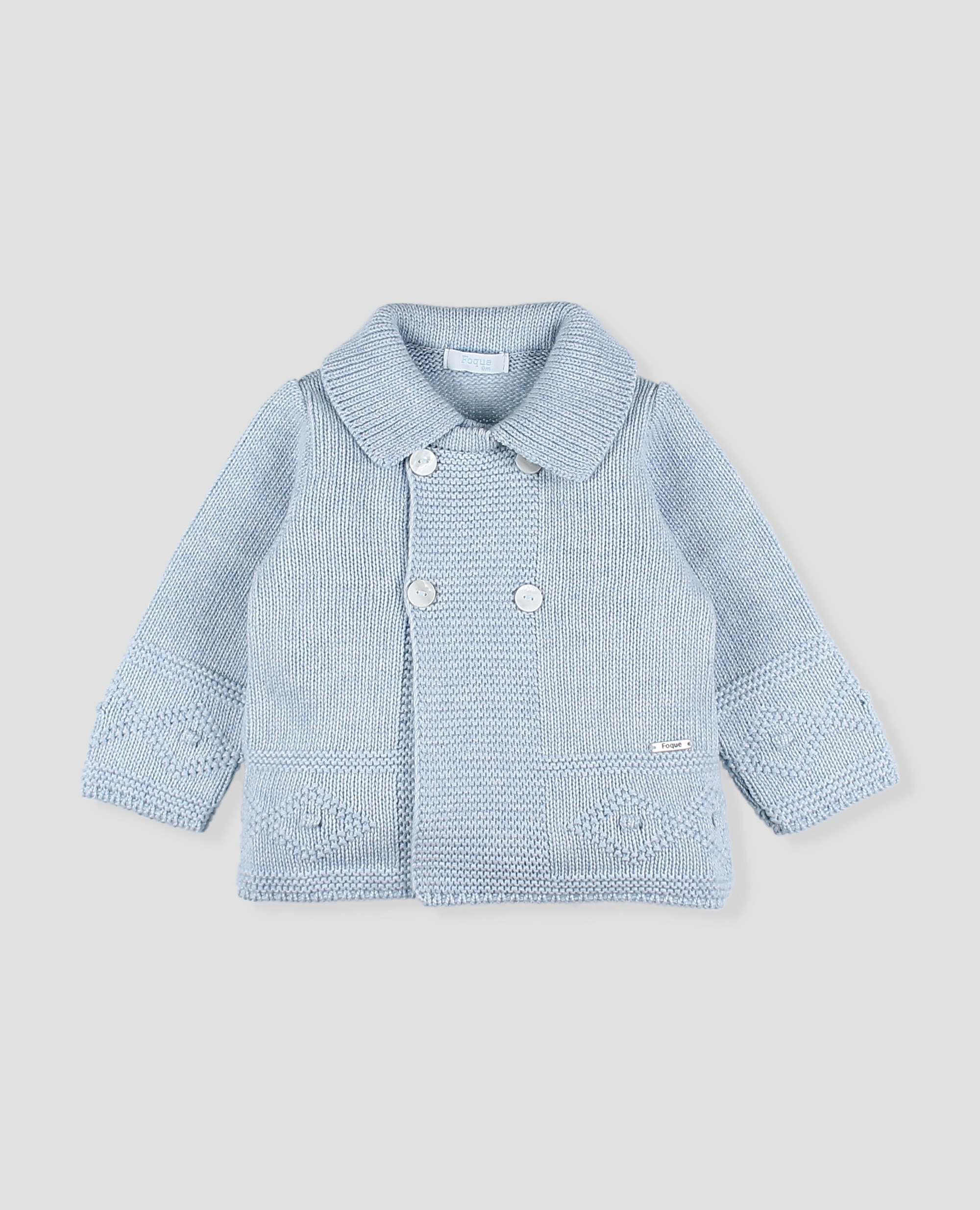 Imagen 0 de Abrigo  punto cuello tricot  niño Azul celeste