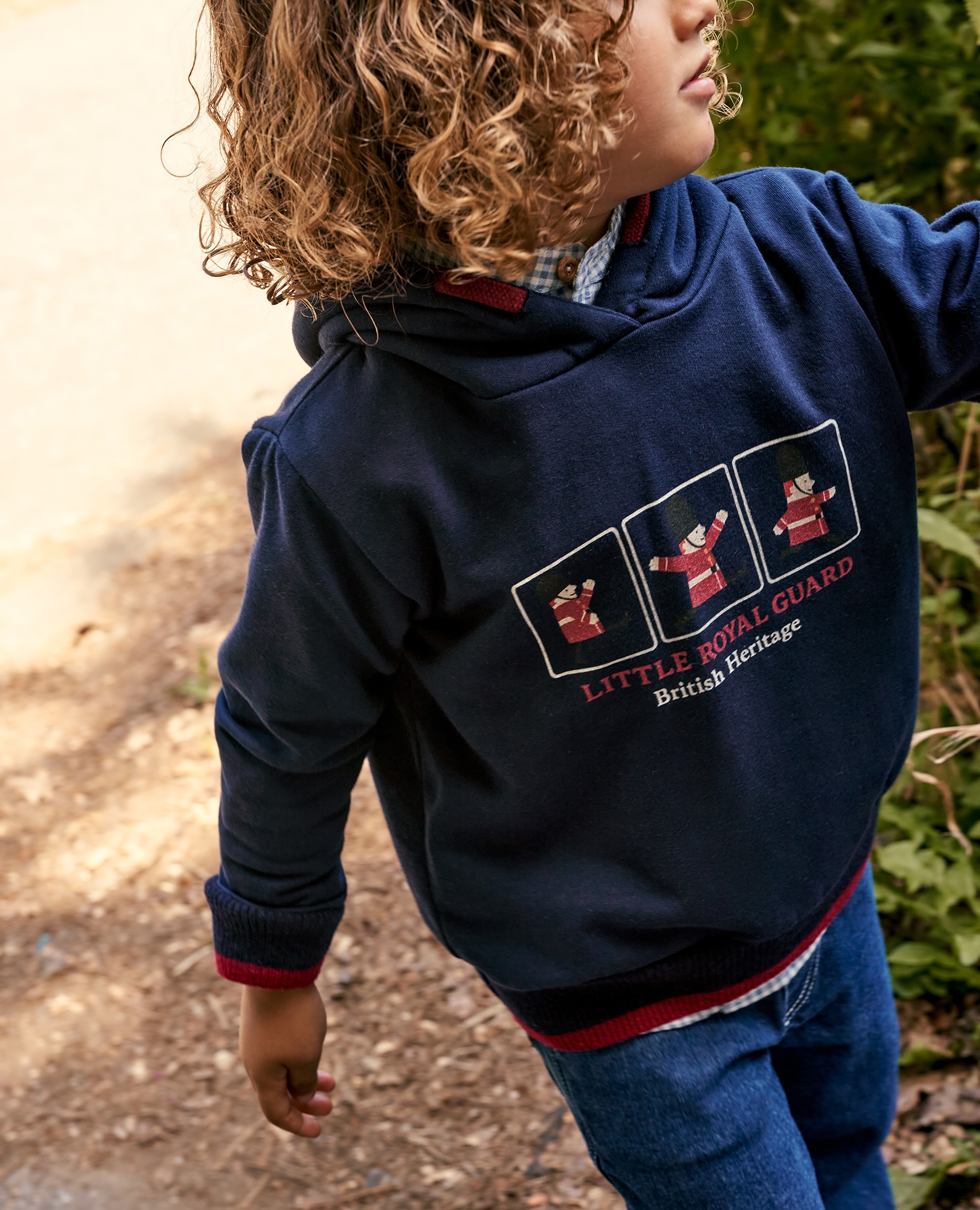 Imagen 0 de Sudadera de bebé niño con capucha y dibujo de soldados Azul marino