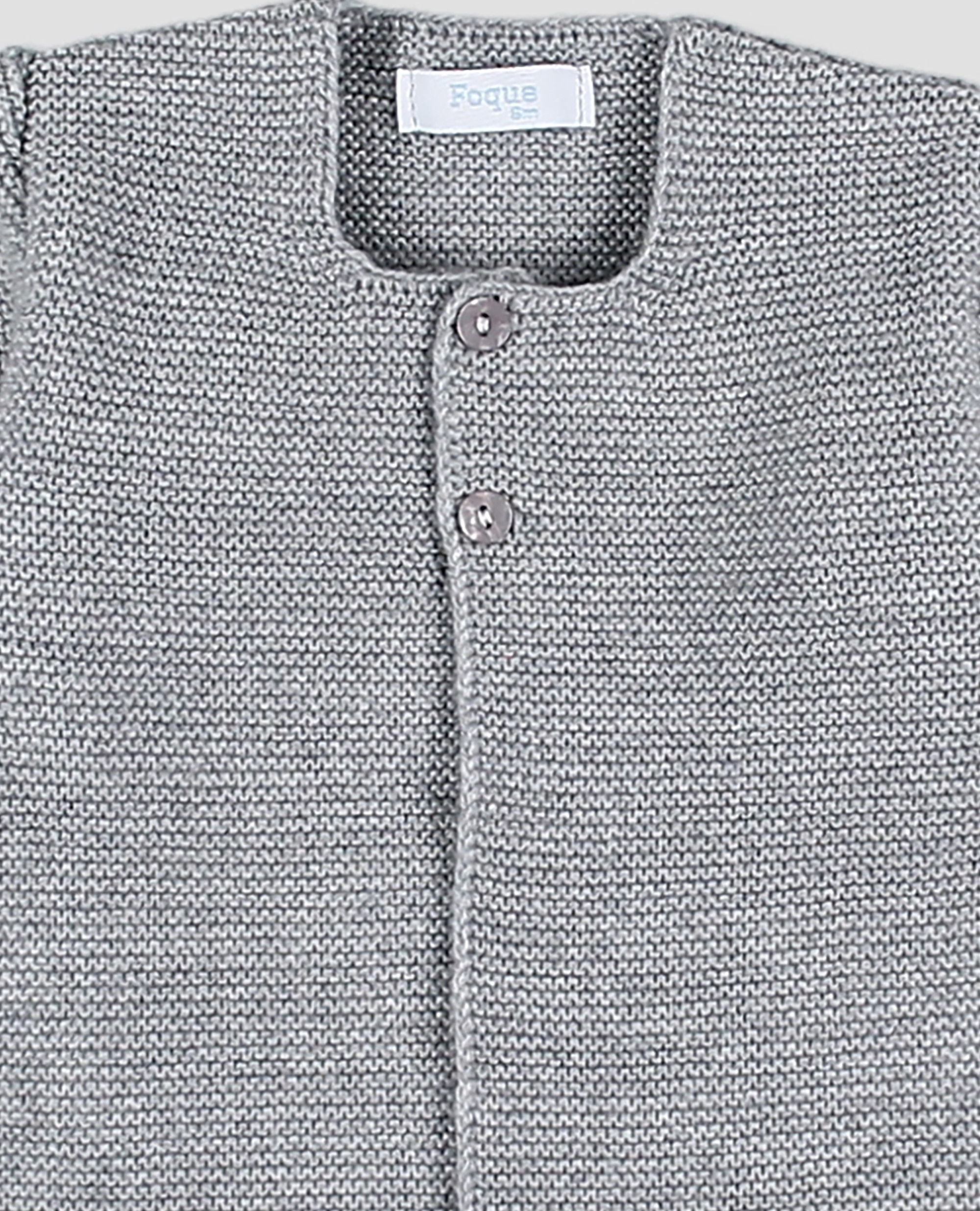 Chaqueta larga bebé niño en punto bobo - Foque - Gris claro Gris claro-4