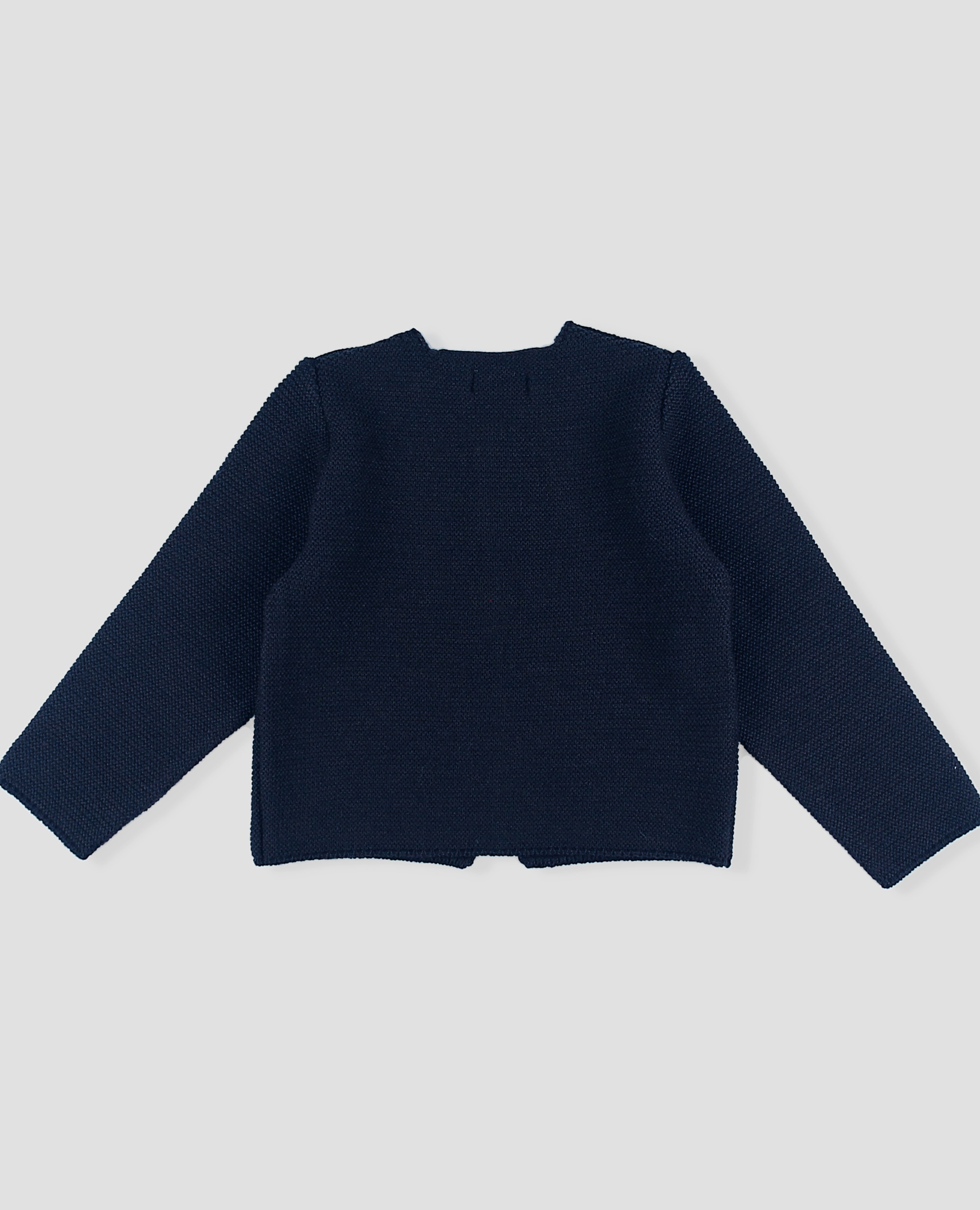 Chaqueta larga bebé niño en punto bobo - Foque - Azul marino Azul marino-3