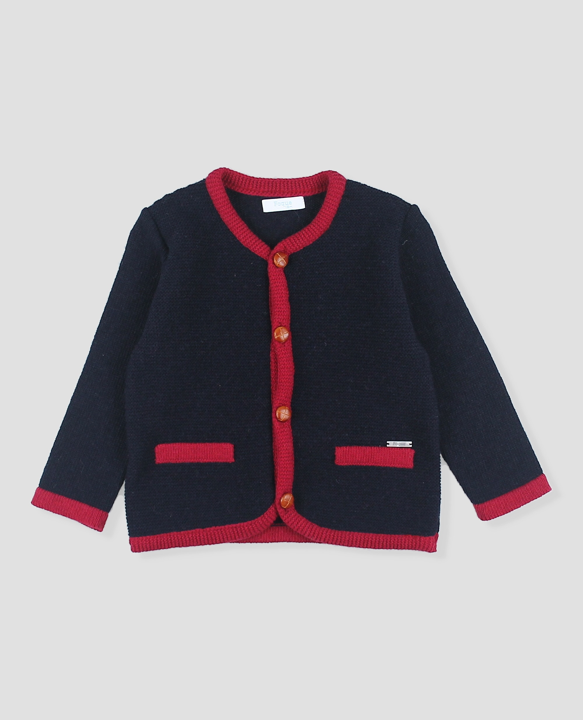 Imagen 0 de Chaqueta punto bebe niño tipo tebs con bolsilos Azul marino