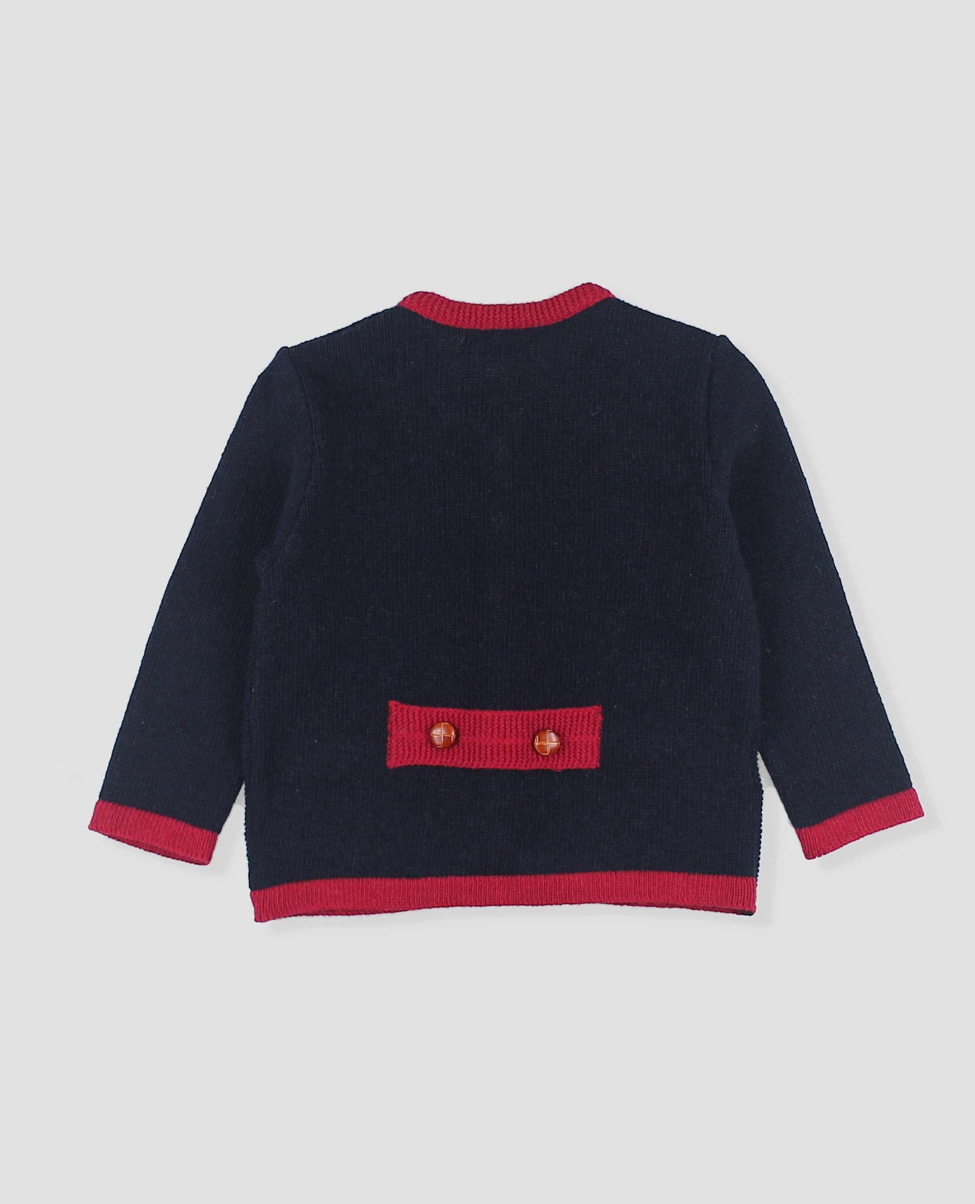 Chaqueta punto bebe niño tipo tebs con bolsilos - Foque - Azul marino Azul marino-3