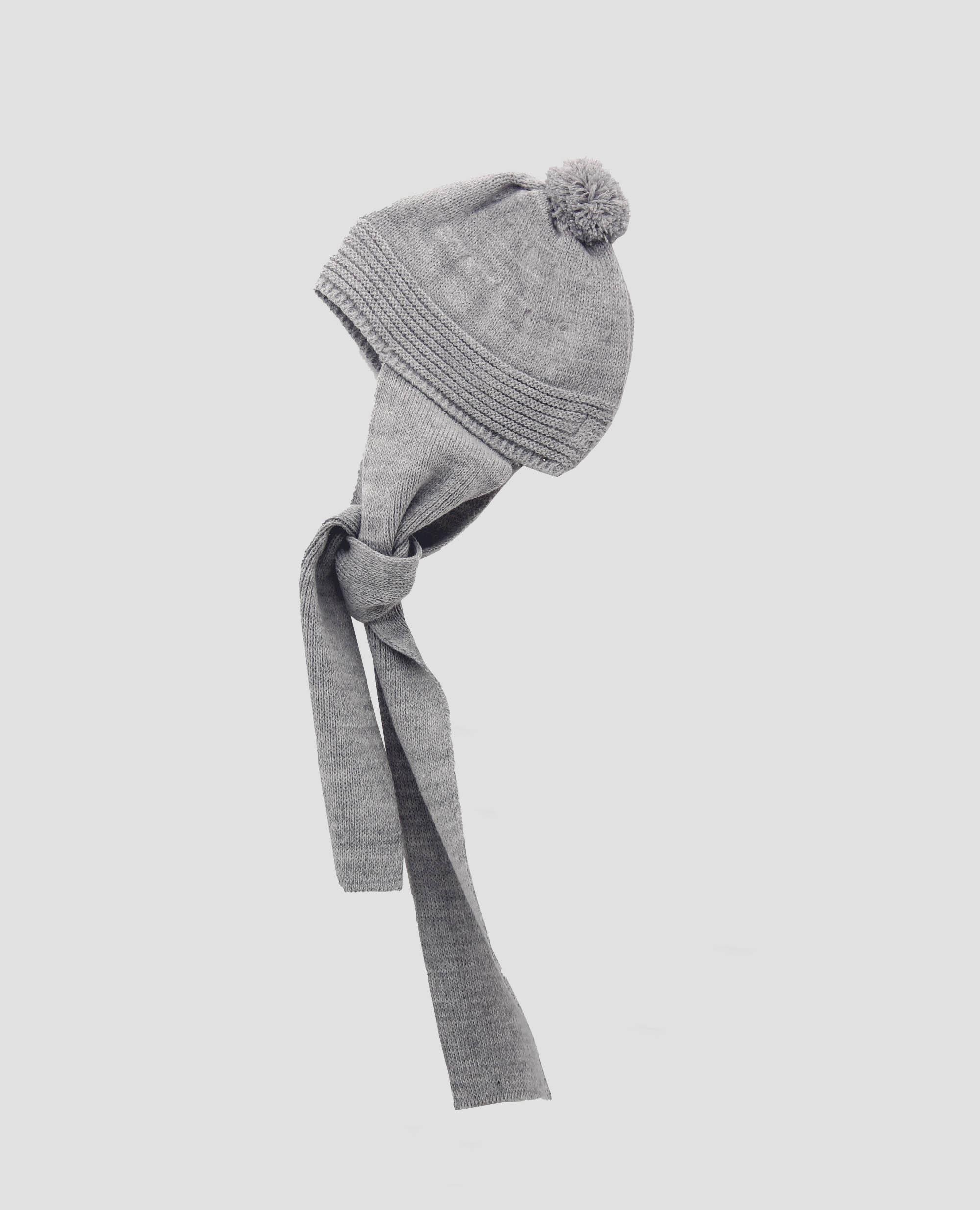 Gorro bufanda de punto con pompón para bebé niño - Foque - Gris claro Gris claro-1
