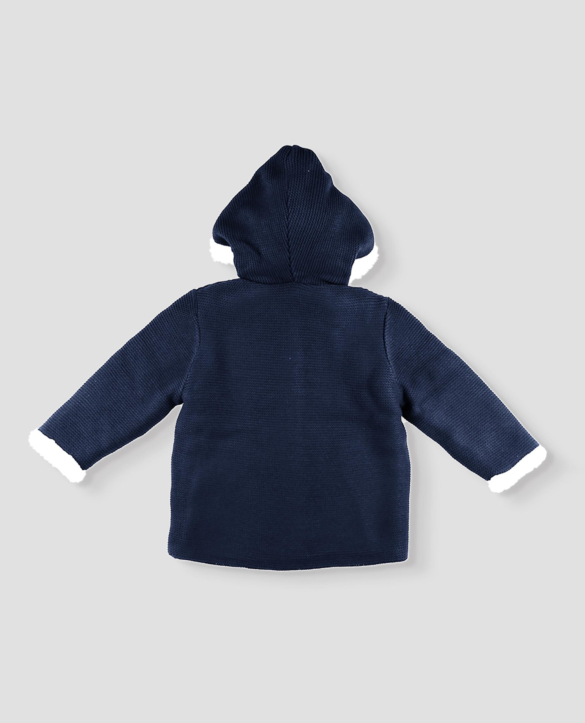 Imagen 3 de Trenca con capucha y punto borreguito niño - Foque - Azul marino Azul marino