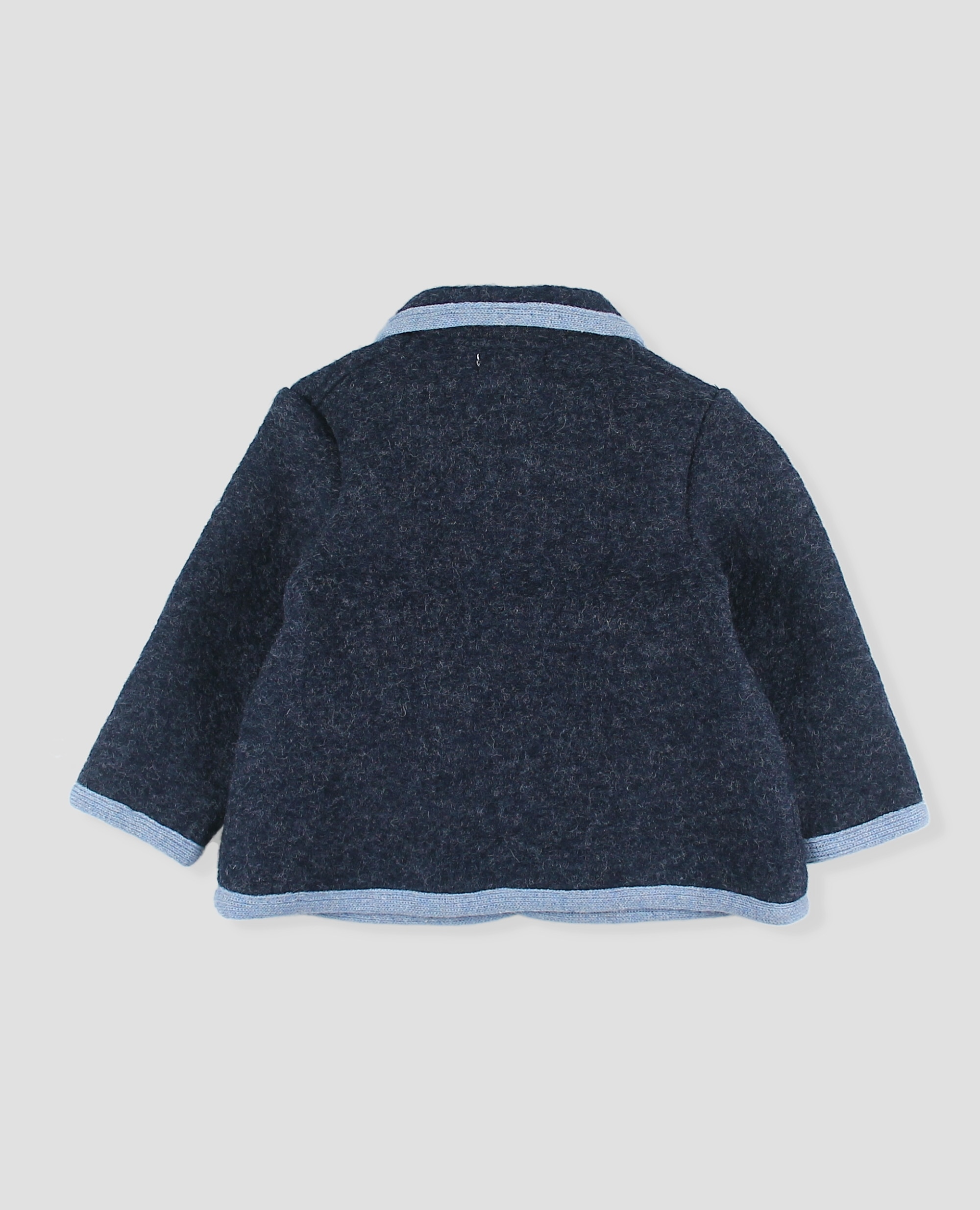 Abrigo bebé niño tipo austriaca con bolsillos y ribete a contraste - Foque - Azul marino Azul marino-2