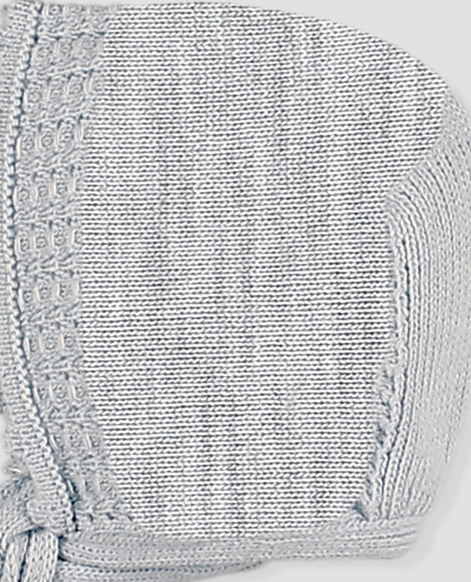 Capota de punto bobo de bebé niña con bodoques y lazada de punto - Foque - Gris claro Gris claro-2