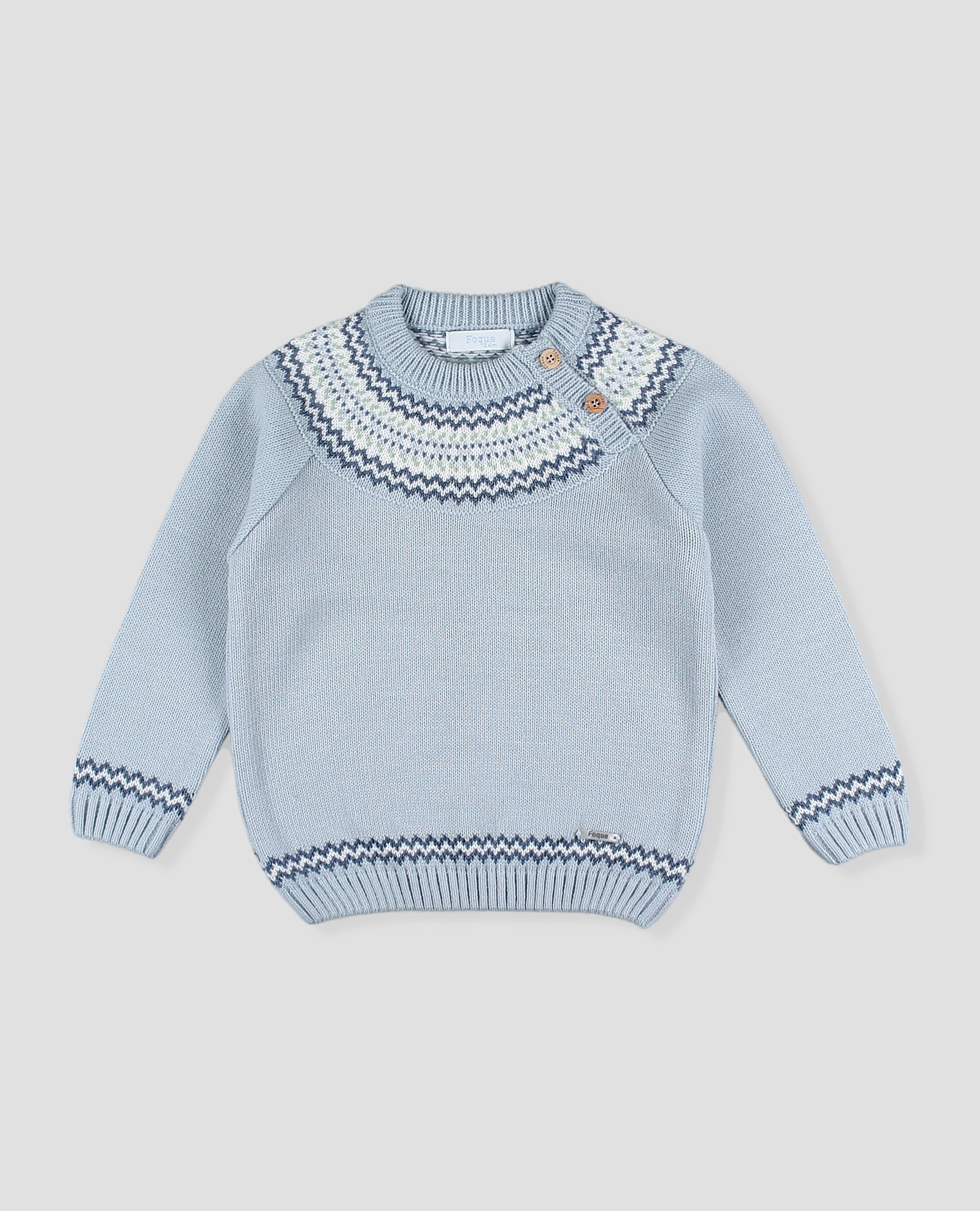 Imagen 0 de Jersey punto  niño greca invierno Azul celeste