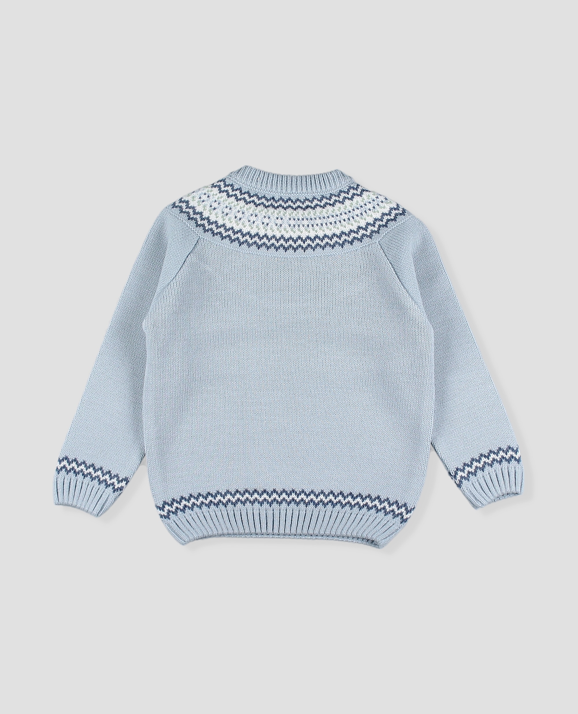 Jersey punto niño greca invierno - Foque - Azul celeste Azul celeste-3