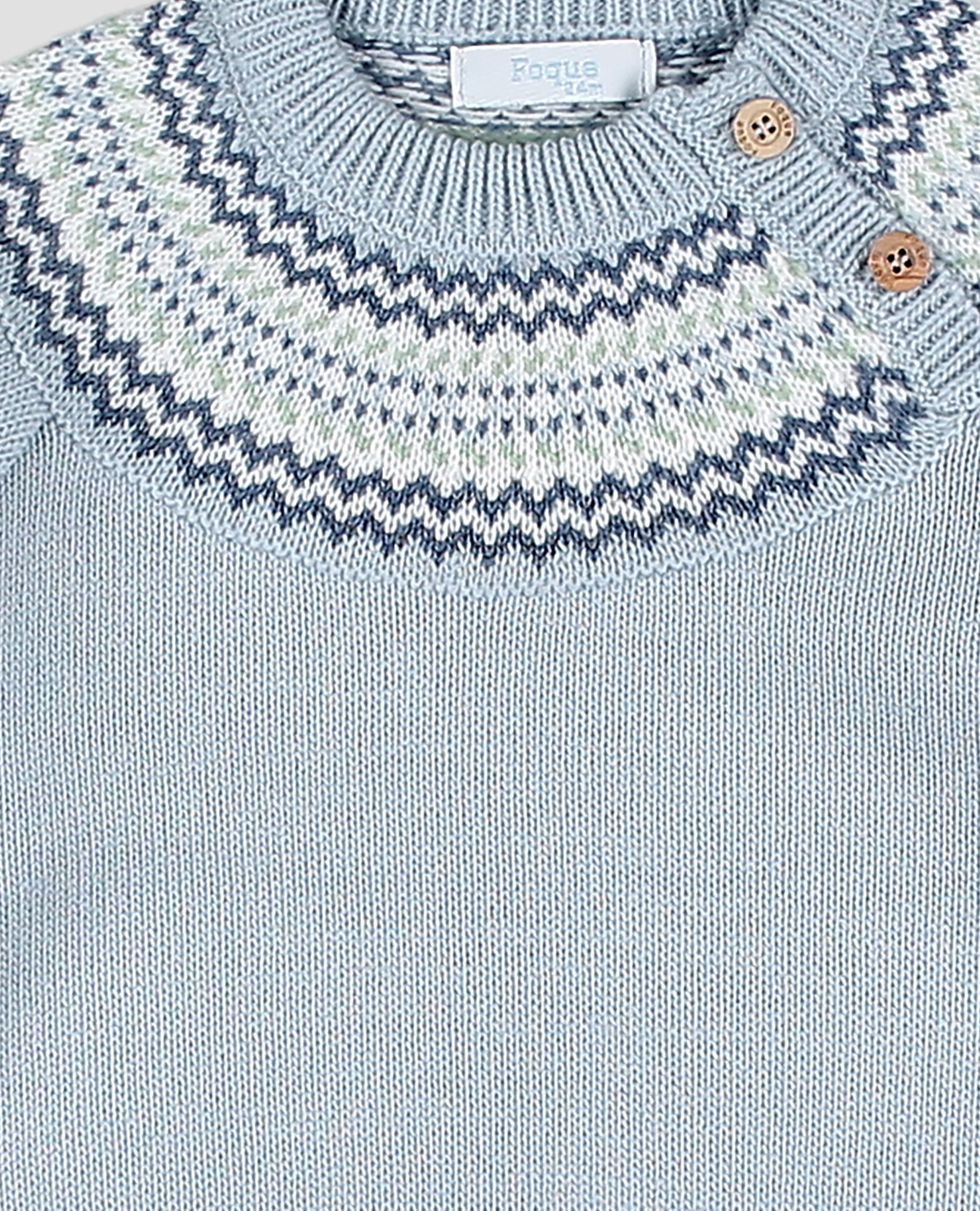 Jersey punto niño greca invierno - Foque - Azul celeste Azul celeste-2