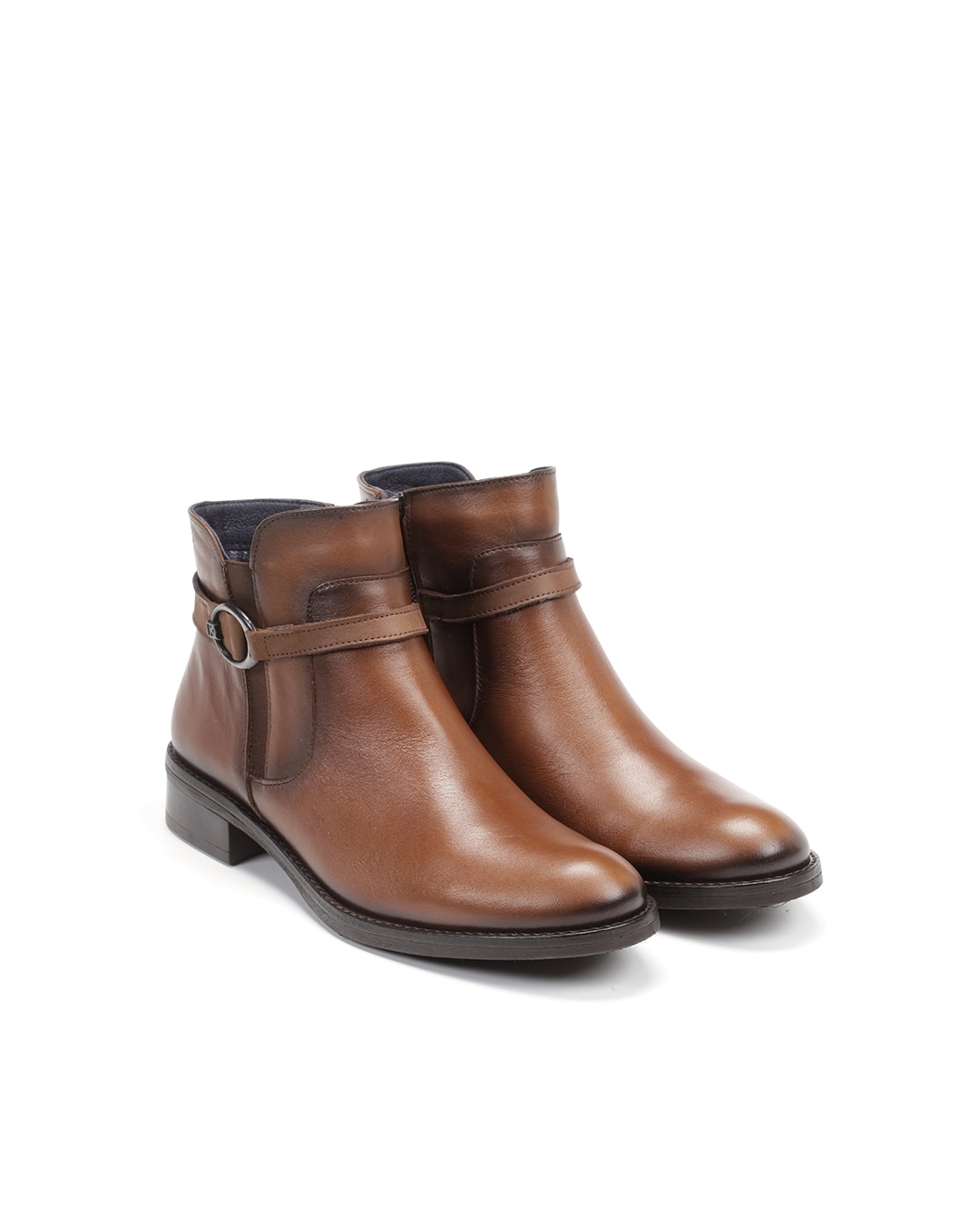 Botines de mujer fabricados en piel - Fluchos - Marrón Marrón-5