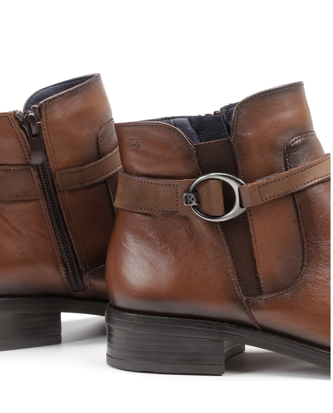 Botines de mujer fabricados en piel - Fluchos - Marrón Marrón-6