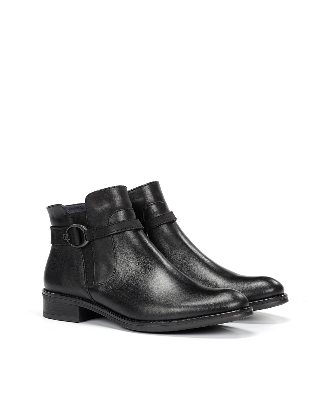 Botines de mujer fabricados en piel - Fluchos - Negro Negro-2
