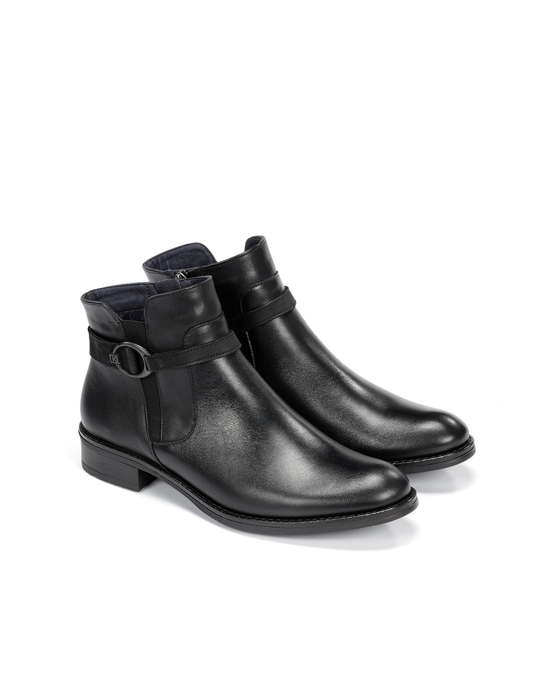 Botines de mujer fabricados en piel - Fluchos - Negro Negro-4