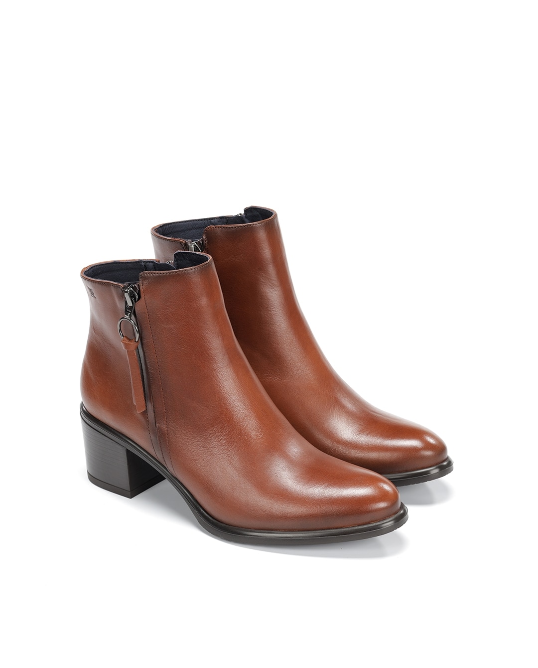 Botines de mujer fabricados en piel - Fluchos - Marrón Marrón-4