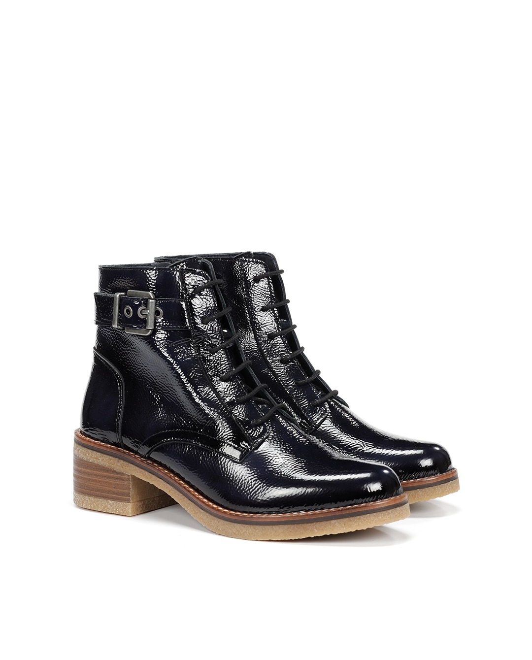 Botines de mujer fabricados en charol - Fluchos - Azul Azul-3