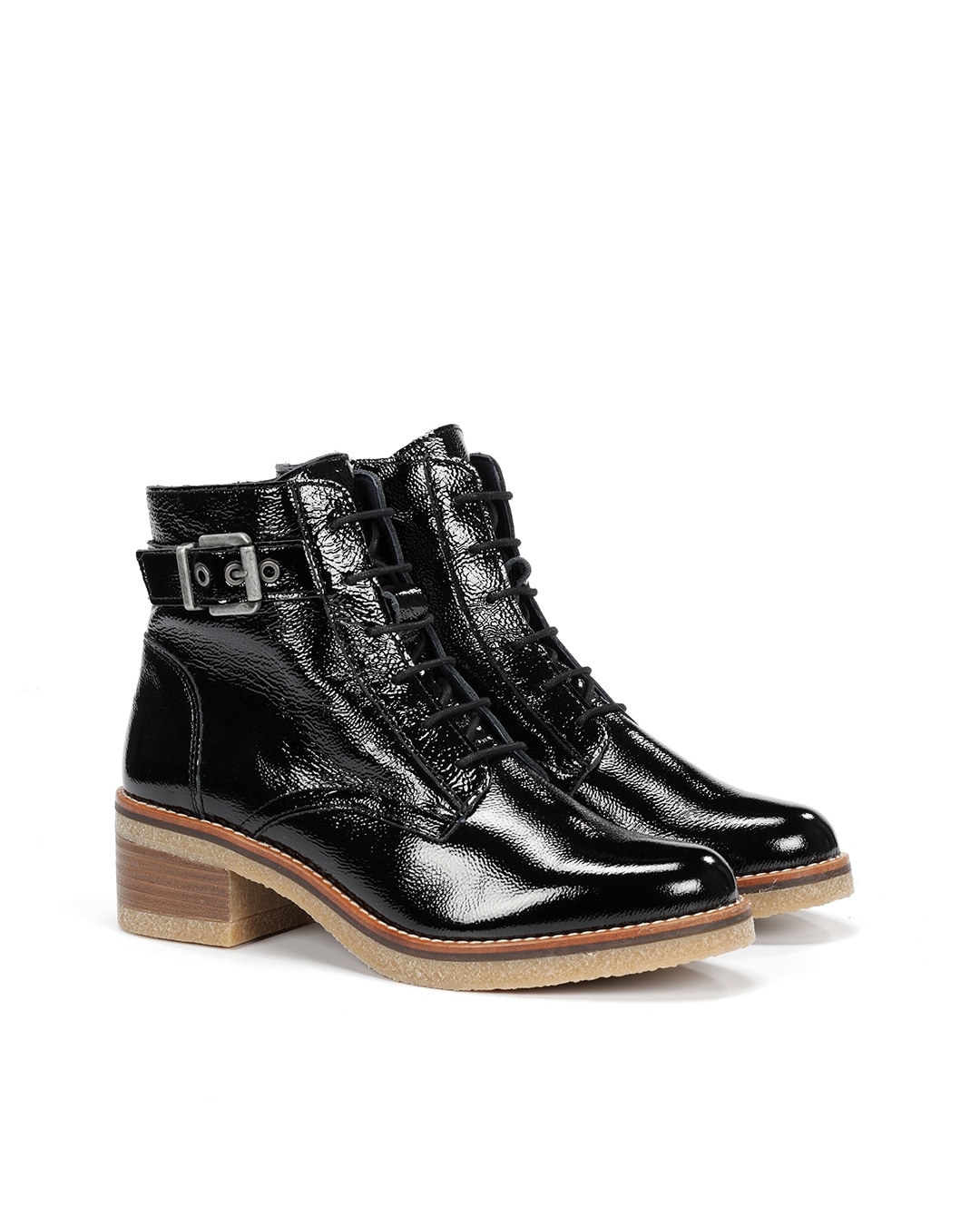 Botines de mujer fabricados en charol - Fluchos - Negro Negro-3