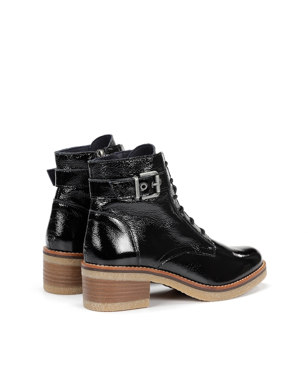 Botines de mujer fabricados en charol - Fluchos - Negro Negro-2