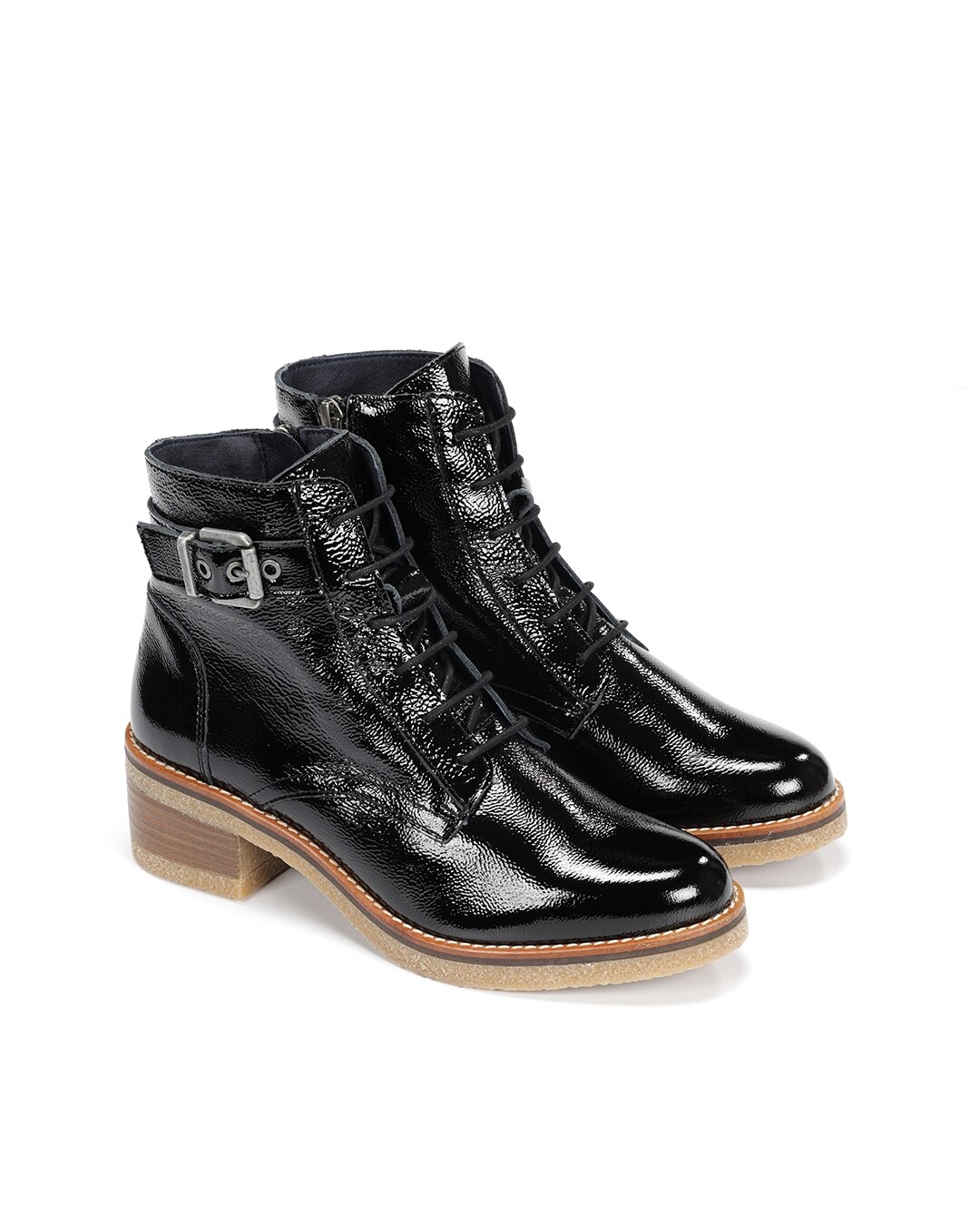 Botines de mujer fabricados en charol - Fluchos - Negro Negro-4