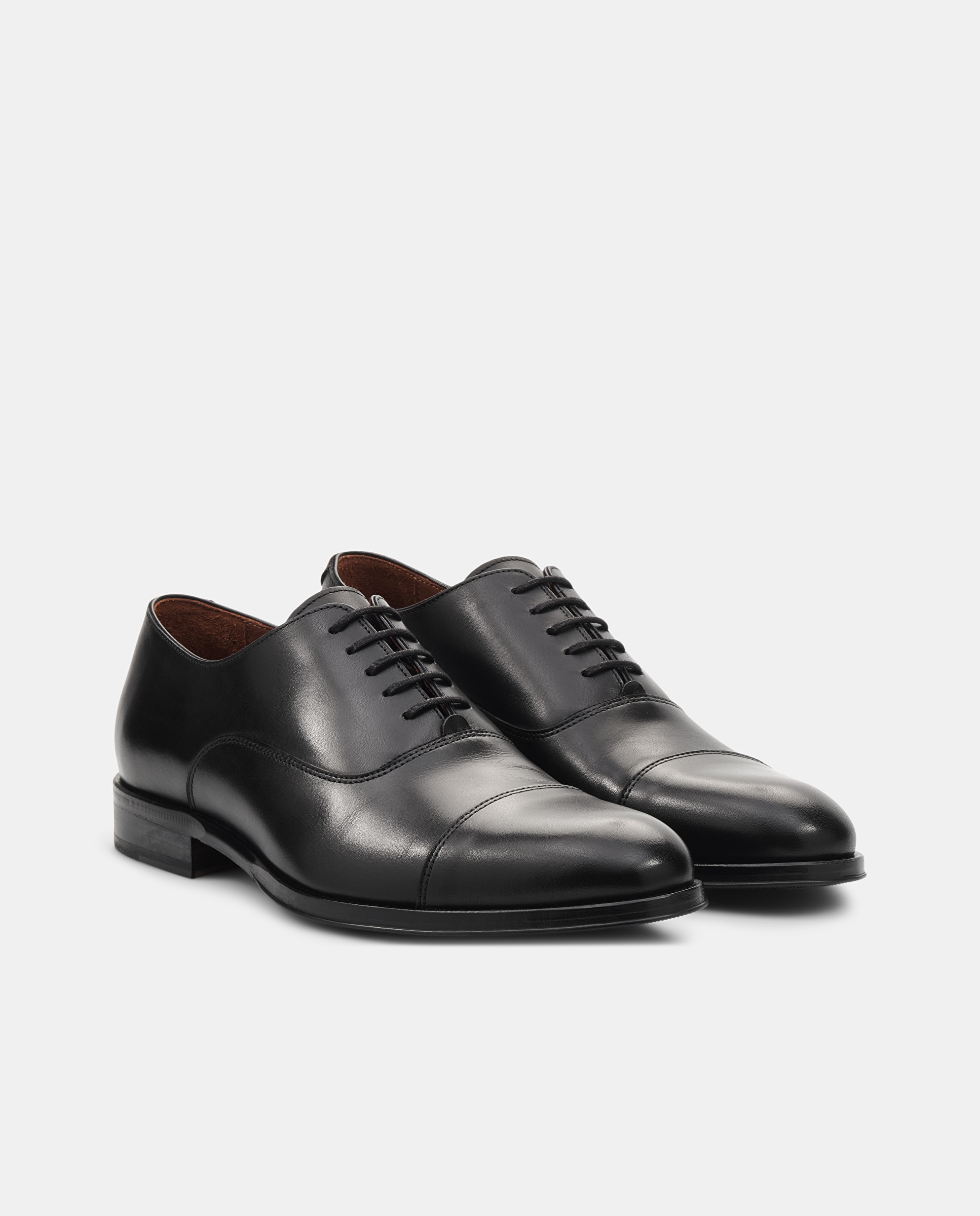 Zapatos oxford lenox de piel de vacuno de hombre - Lottusse - Negro Negro-3