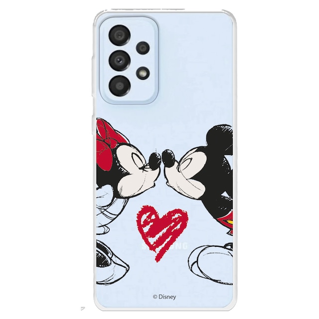 Funda Para Samsung galaxy a33 5g oficial disney mickey y minnie beso transparente proteger tu carcasa