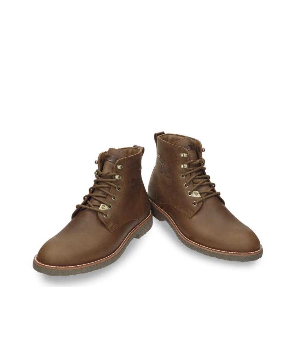 Imagen 4 de Botas de hombre en negro de piel Waterproof caña baja con forro Gore-Tex y logotipo lateral - Panama Jack - Cuero Cuero