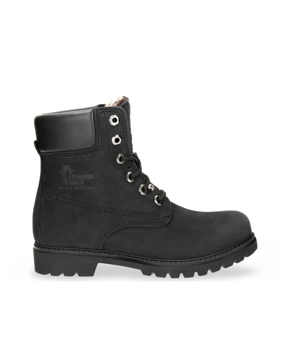 Imagen 1 de Botas militares en piel con forro de pelo sintético Negro