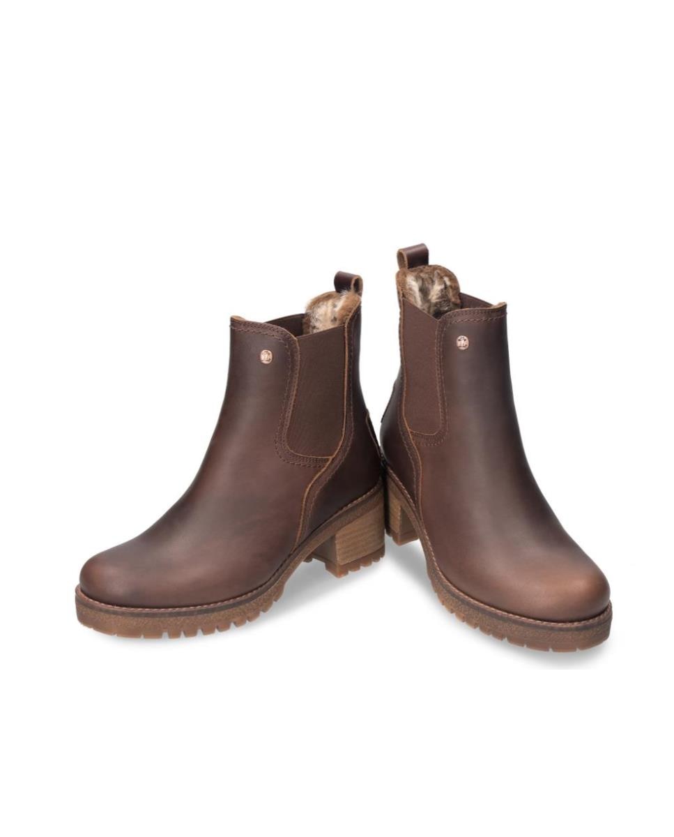 Botines chelsea en piel con forro de pelo sintético - Cuero Cuero-2