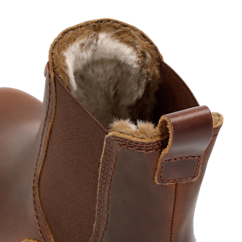 Botines chelsea en piel con forro de pelo sintético - Cuero Cuero-5