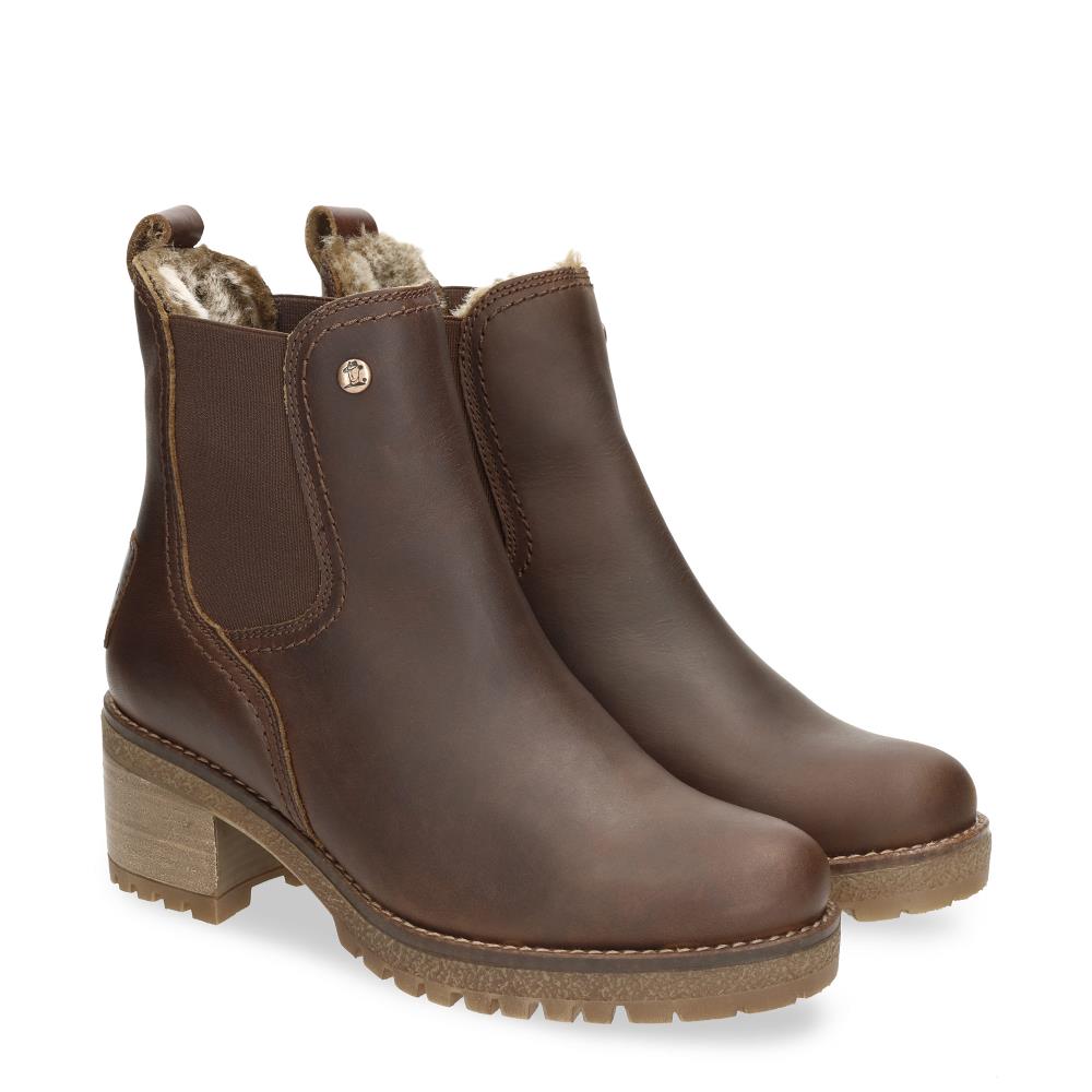 Botines chelsea en piel con forro de pelo sintético - Cuero Cuero-6