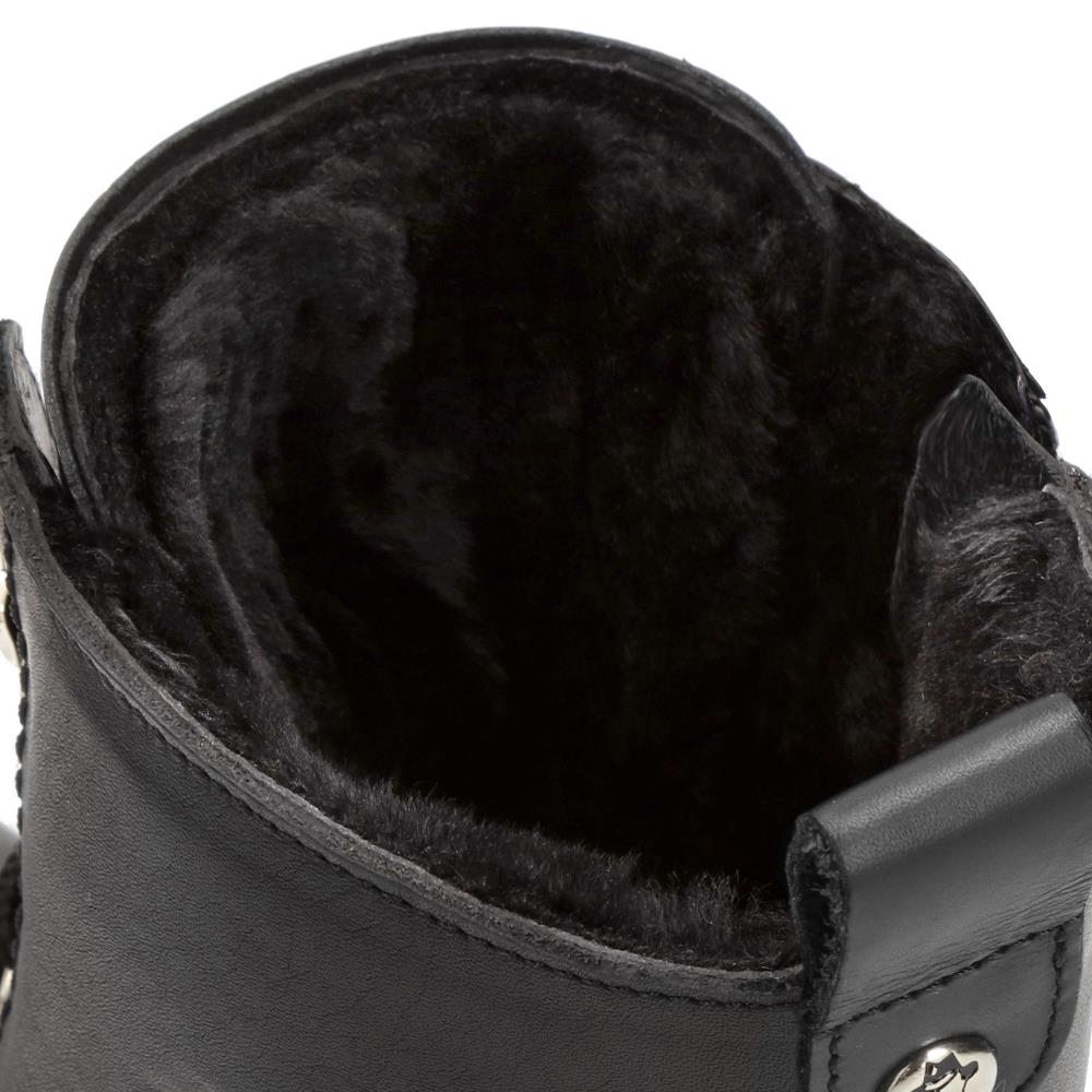 Imagen 7 de Botas militares en piel con forro de pelo natural - Negro Negro
