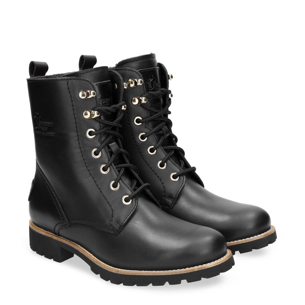 Imagen 8 de Botas militares en piel con forro de pelo natural - Negro Negro