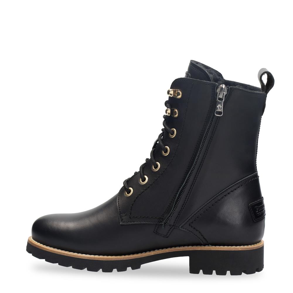 Imagen 9 de Botas militares en piel con forro de pelo natural - Negro Negro