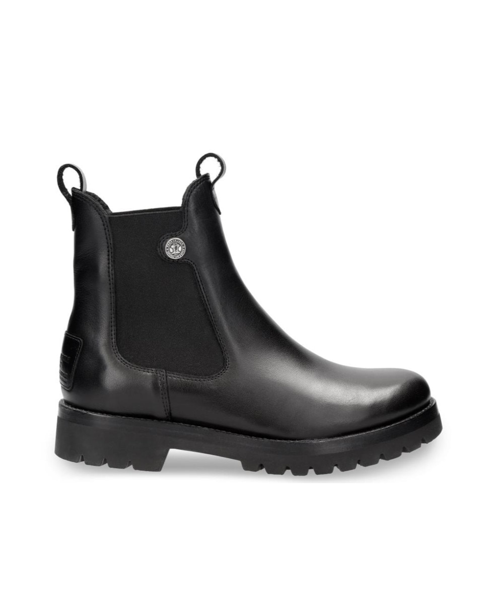 Botines chelsea en piel con forro de piel - Panama Jack - Negro Negro-1
