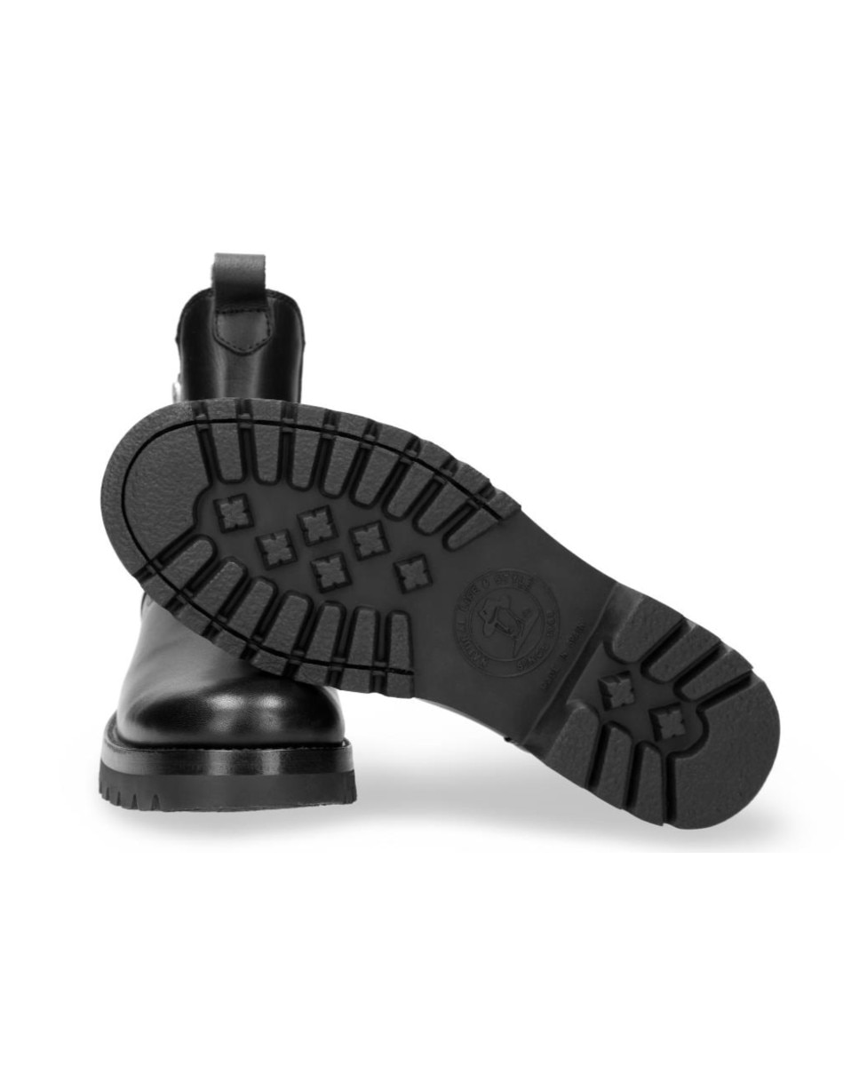 Botines chelsea en piel con forro de piel - Panama Jack - Negro Negro-4