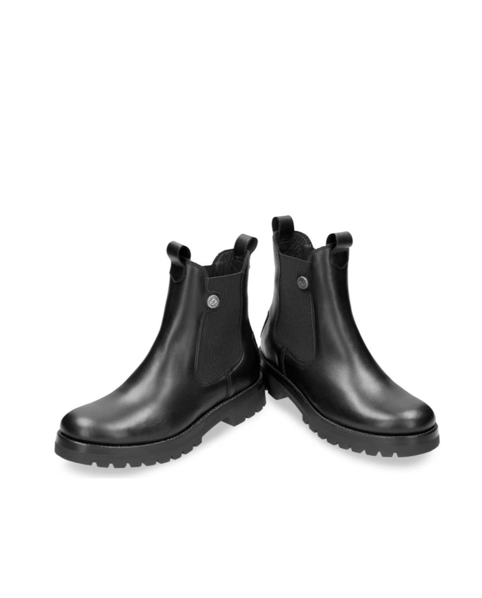 Botines chelsea en piel con forro de piel - Panama Jack - Negro Negro-2