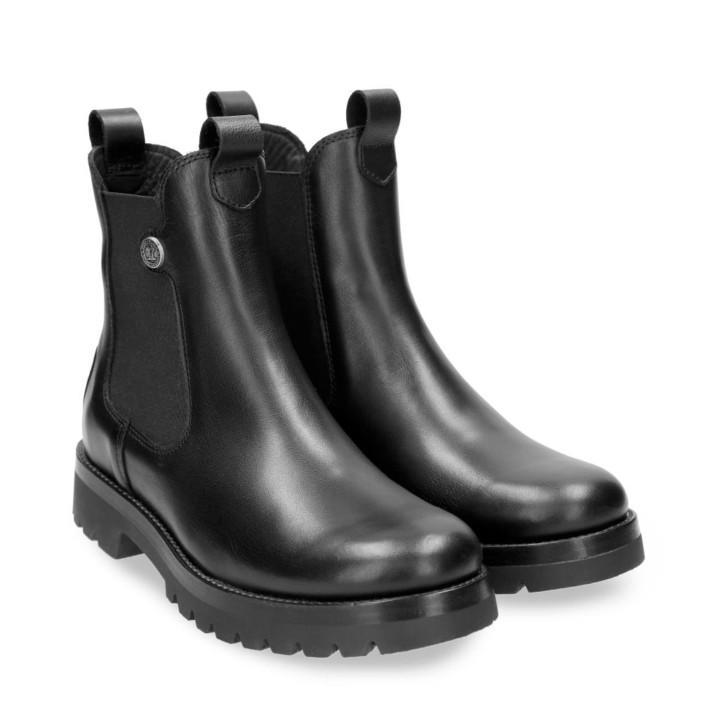 Botines chelsea en piel con forro de piel - Panama Jack - Negro Negro-5