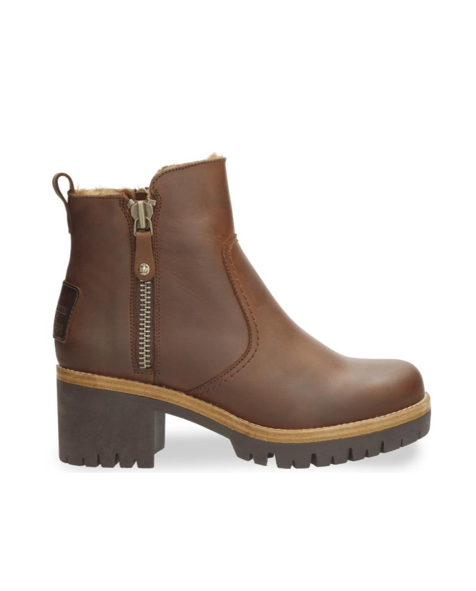 Imagen 1 de Botines en piel con forro de pelo natural - Panama Jack - Cuero Cuero