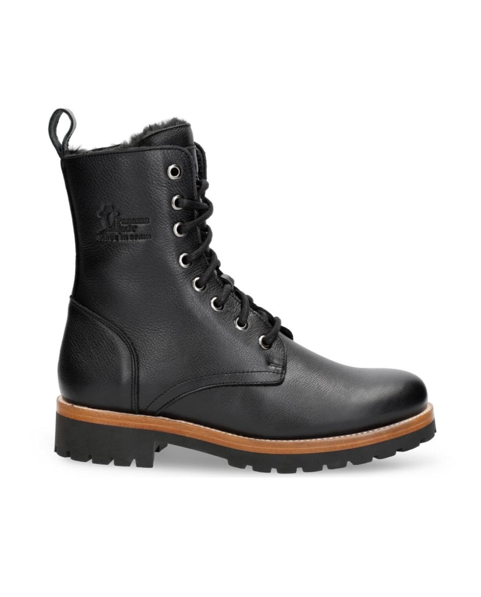 Botines Frisia de mujer en piel Waterproof con forro interior de pelo - Panama Jack - Negro Negro-1