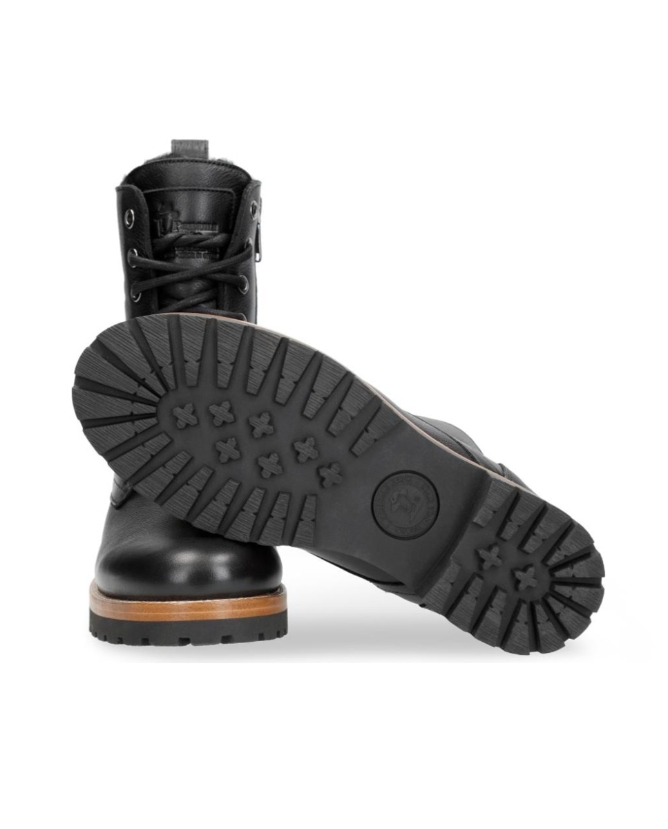 Botines Frisia de mujer en piel Waterproof con forro interior de pelo - Panama Jack - Negro Negro-5