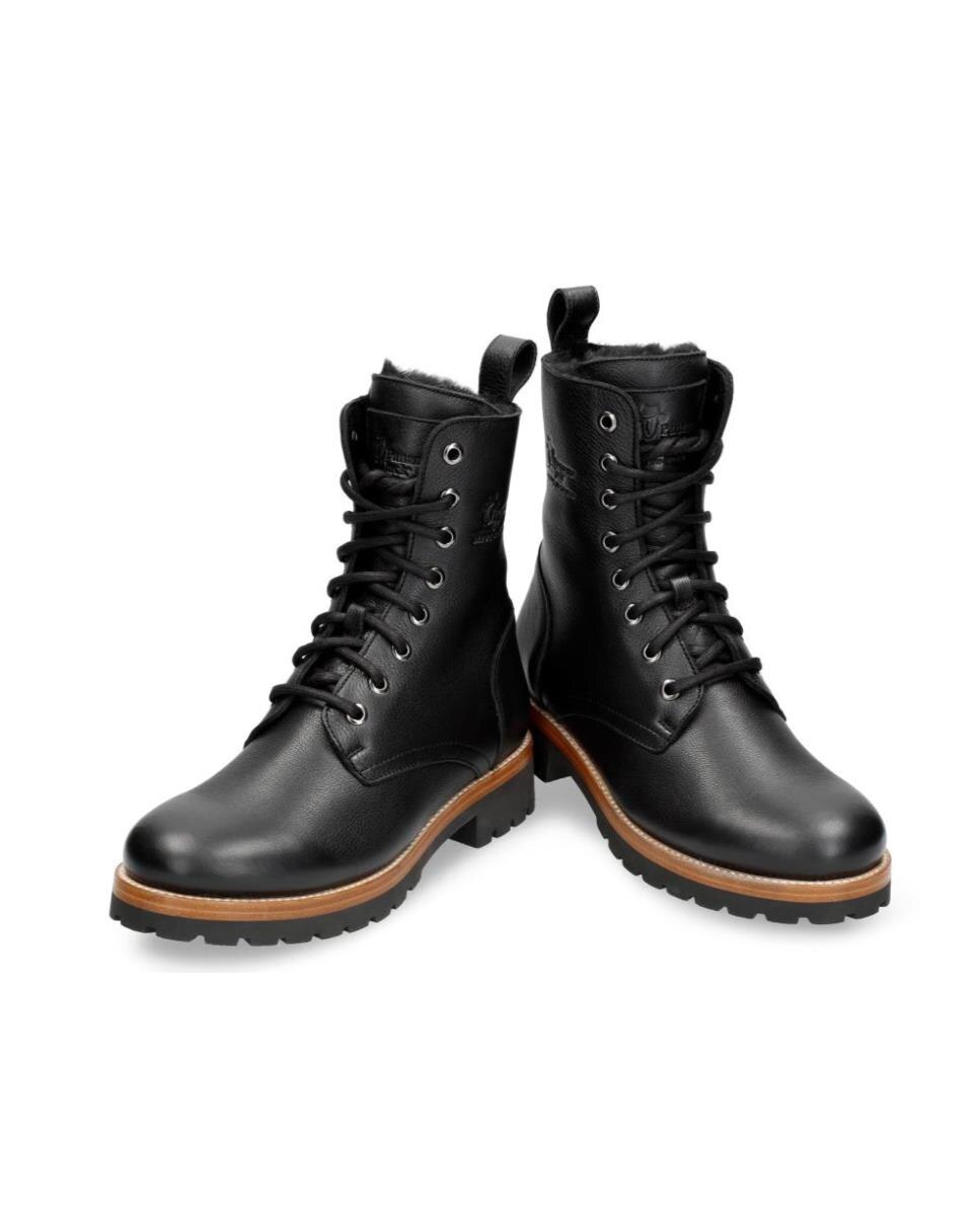 Botines Frisia de mujer en piel Waterproof con forro interior de pelo - Panama Jack - Negro Negro-2
