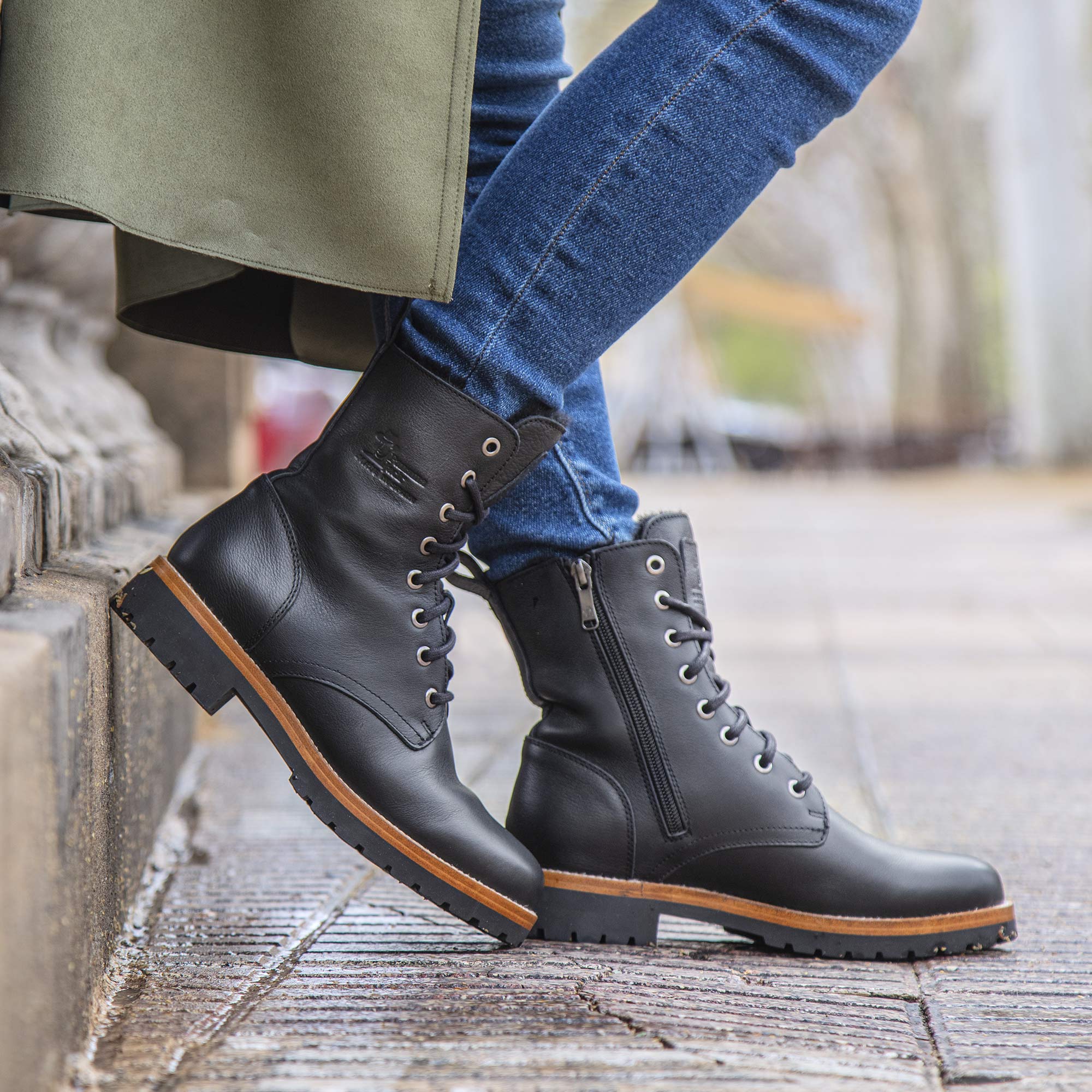 Botines Frisia de mujer en piel Waterproof con forro interior de pelo - Panama Jack - Negro Negro-3