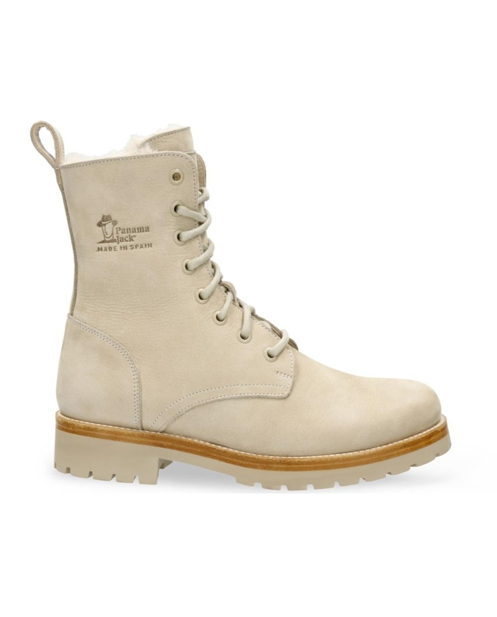 Imagen 1 de Botines Frisia de mujer en piel Waterproof con forro interior de pelo - Panama Jack - Crudo Crudo