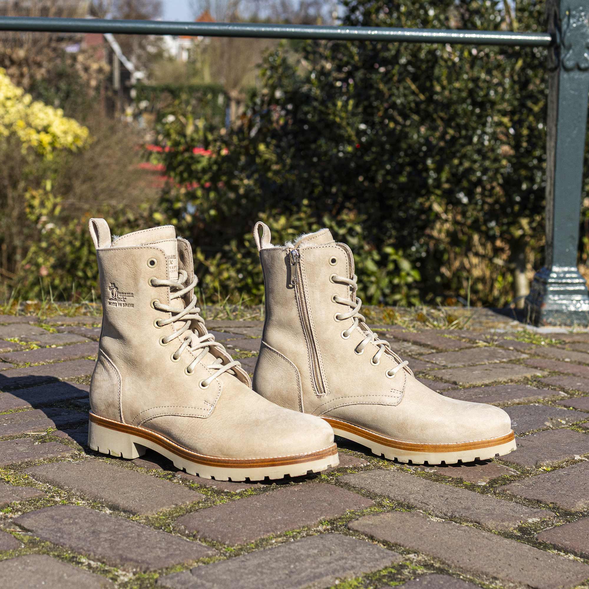 Imagen 6 de Botines Frisia de mujer en piel Waterproof con forro interior de pelo - Panama Jack - Crudo Crudo