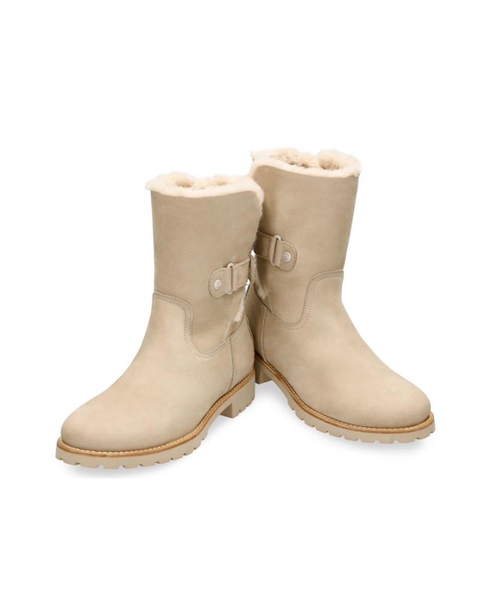 Botines Felia Trav de mujer en piel Waterproof con forro interior de pelo - Panama Jack - Crudo Crudo-4