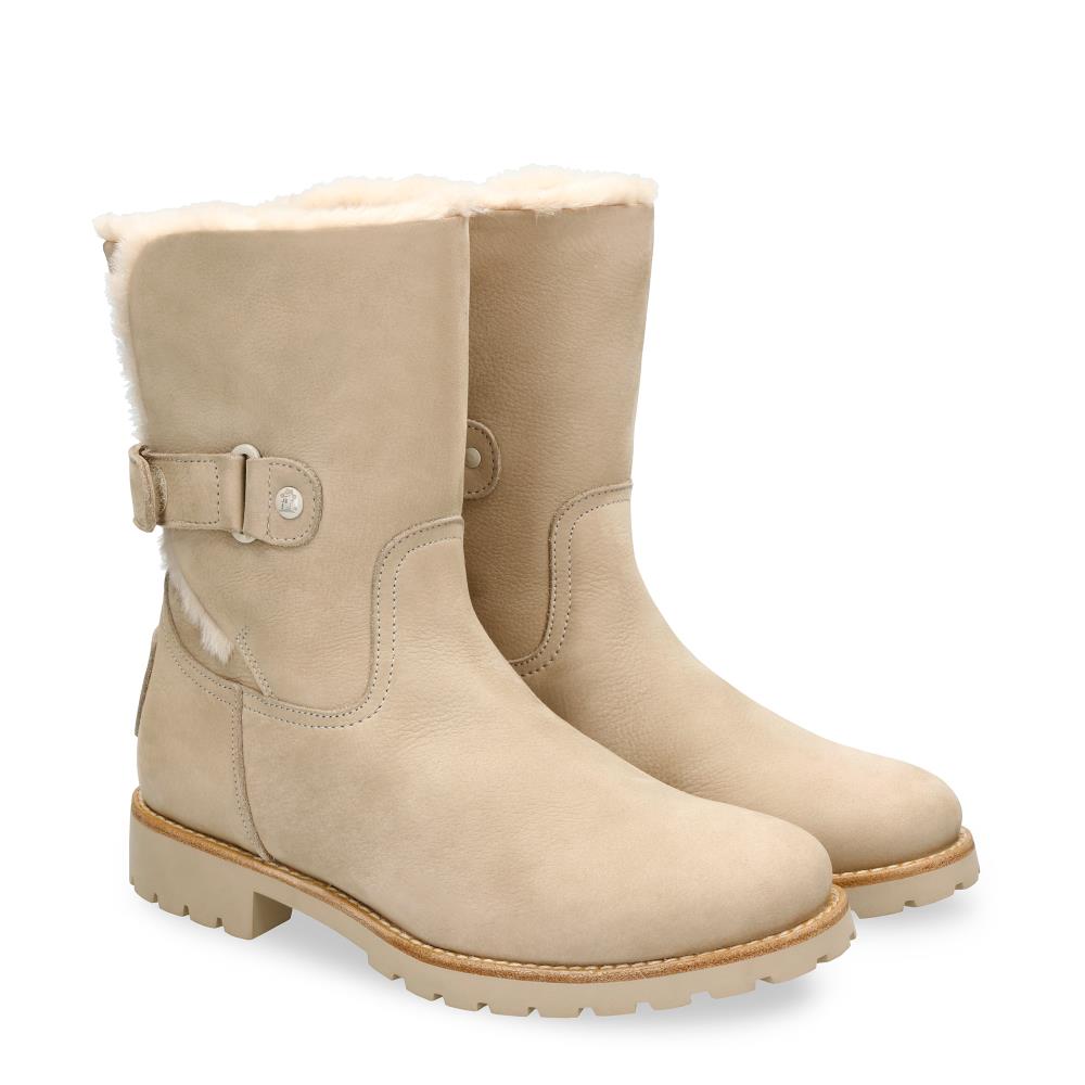 Botines Felia Trav de mujer en piel Waterproof con forro interior de pelo - Panama Jack - Crudo Crudo-7