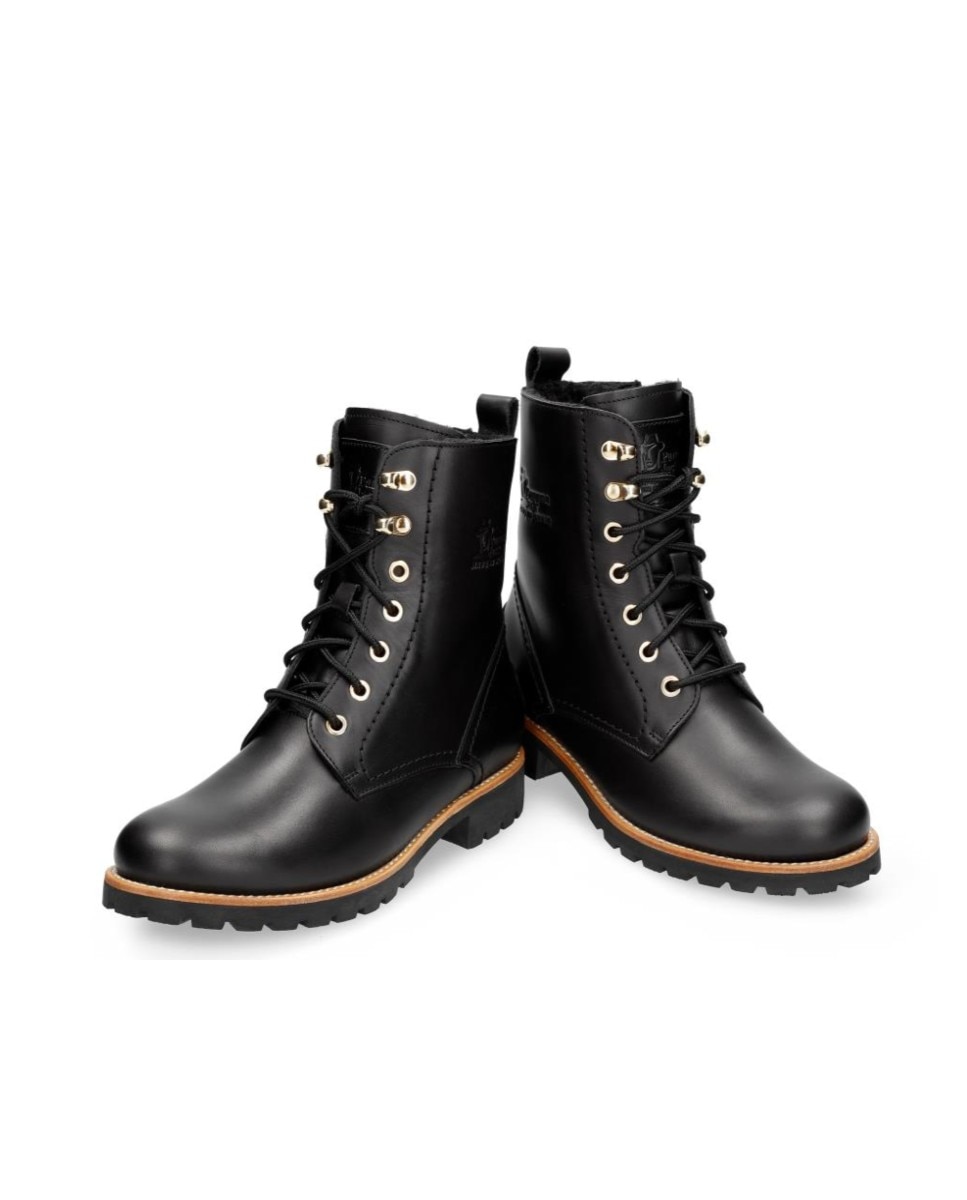 Botas militares en piel con forro de pelo sintético - Panama Jack - Negro Negro-4