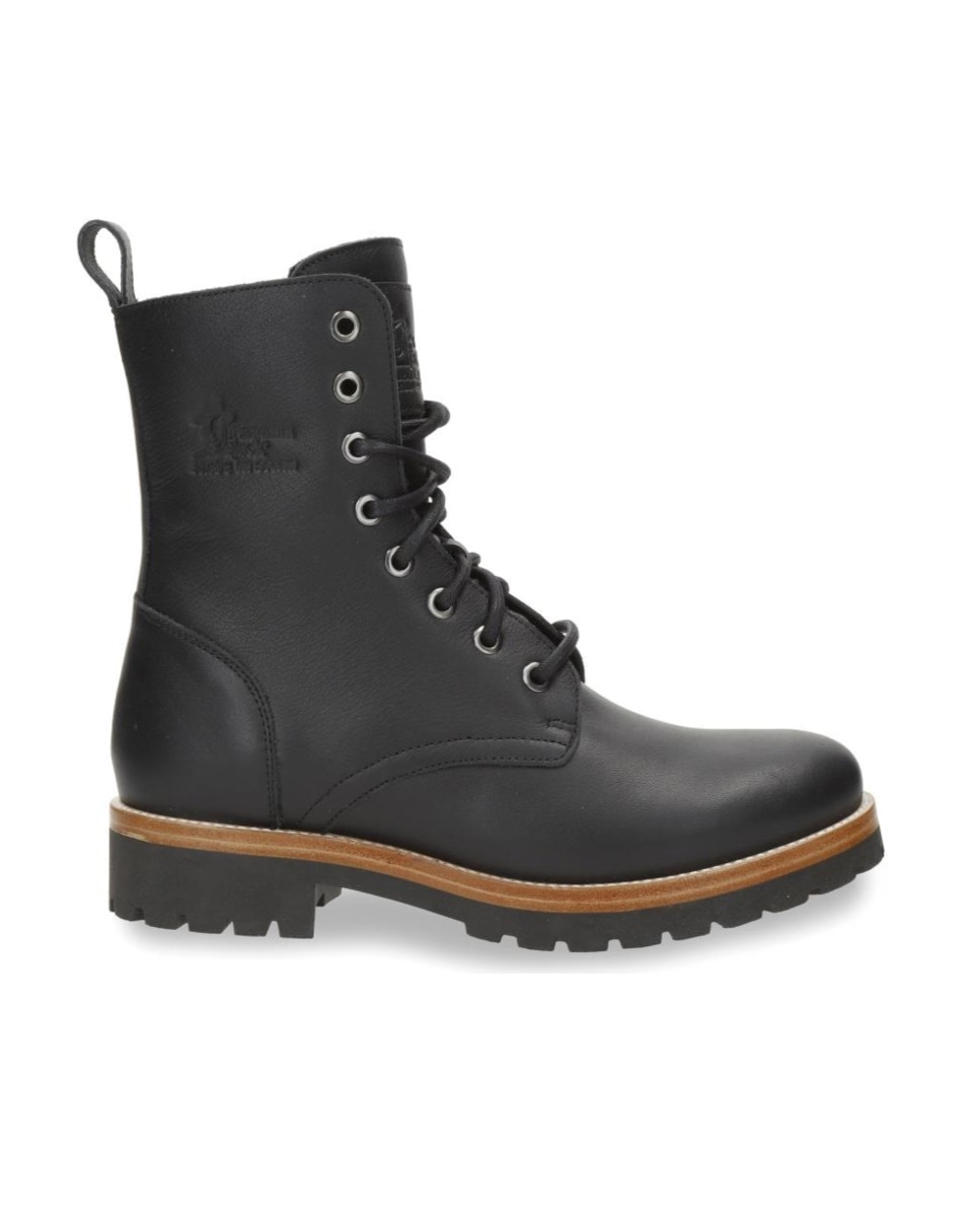 Botas militares en piel con forro de piel - Panama Jack - Negro Negro-1