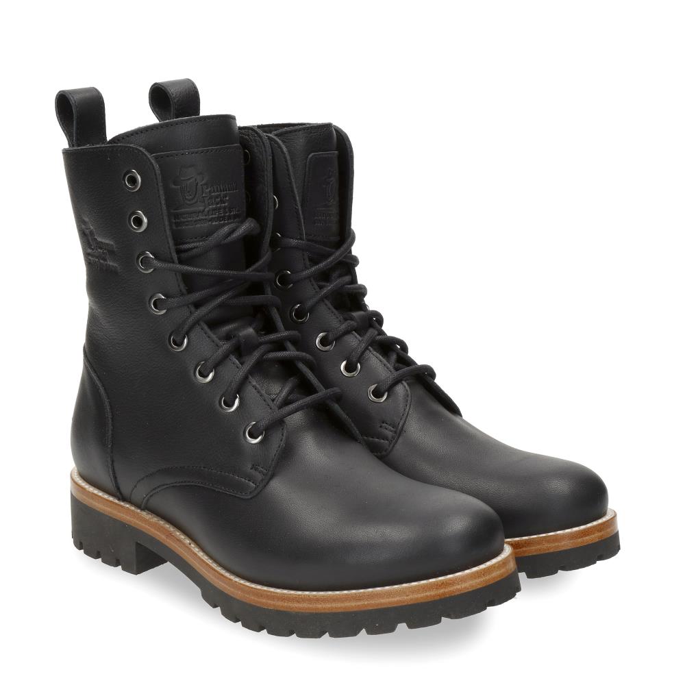 Botas militares en piel con forro de piel - Panama Jack - Negro Negro-6