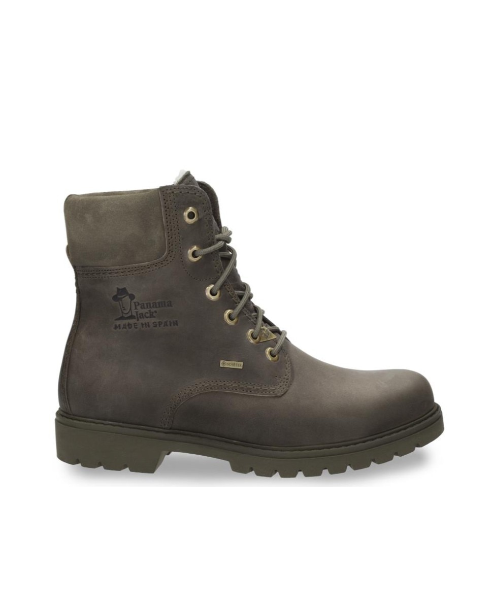 Imagen 0 de Bota de cordones en piel con forro de goretex Kaki