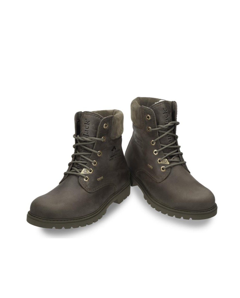 Bota de cordones en piel con forro de goretex - Panama Jack - Kaki Kaki-3
